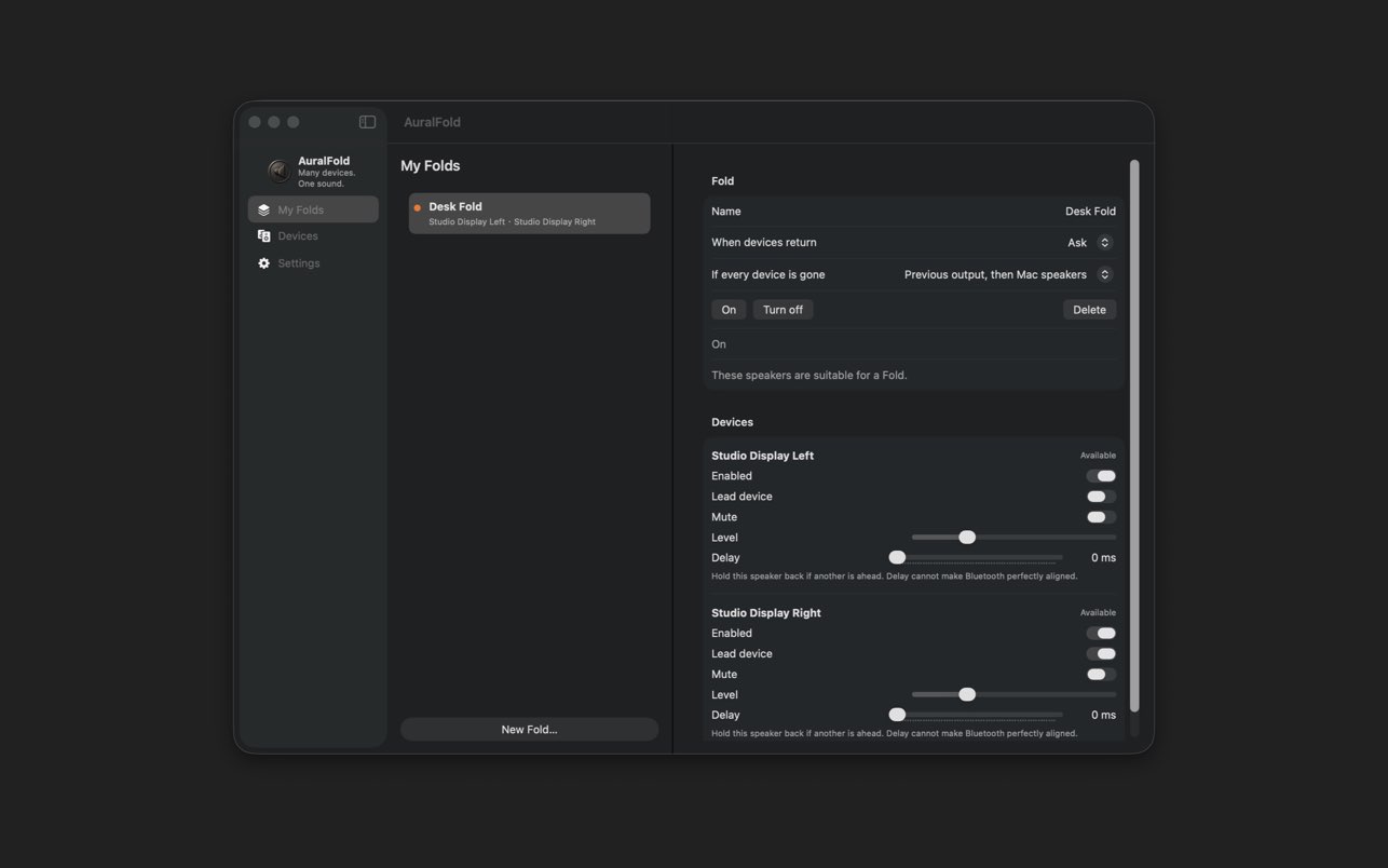 AuralFold editor restore-policy controls on macOS